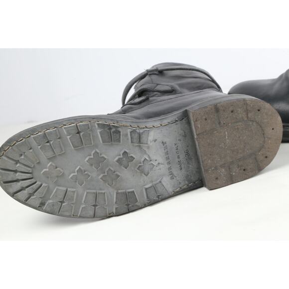 BURBERRY Woman's Boots Black Leather Blanchard Ankle Straps Moto Biker Size 36 - Picture 14 of 16